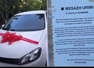 Vjehrri që la pa fjalë nusen! I dhuron makinë ditën e dasmës shoqëruar me një letër prekëse: Mirënjohje dhe respekt. Je shtyllë e familjes!